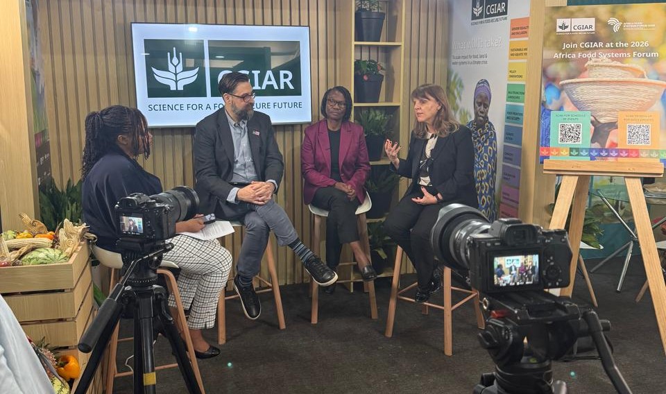 CGIAR Chief Scientist Dr. Sandra Milach speaks during a press briefing on the sidelines of the Africa Food Systems Forum in Kigali,