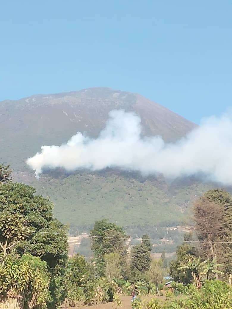 Un incendie ravage la forêt du mont Muhabura à Burera