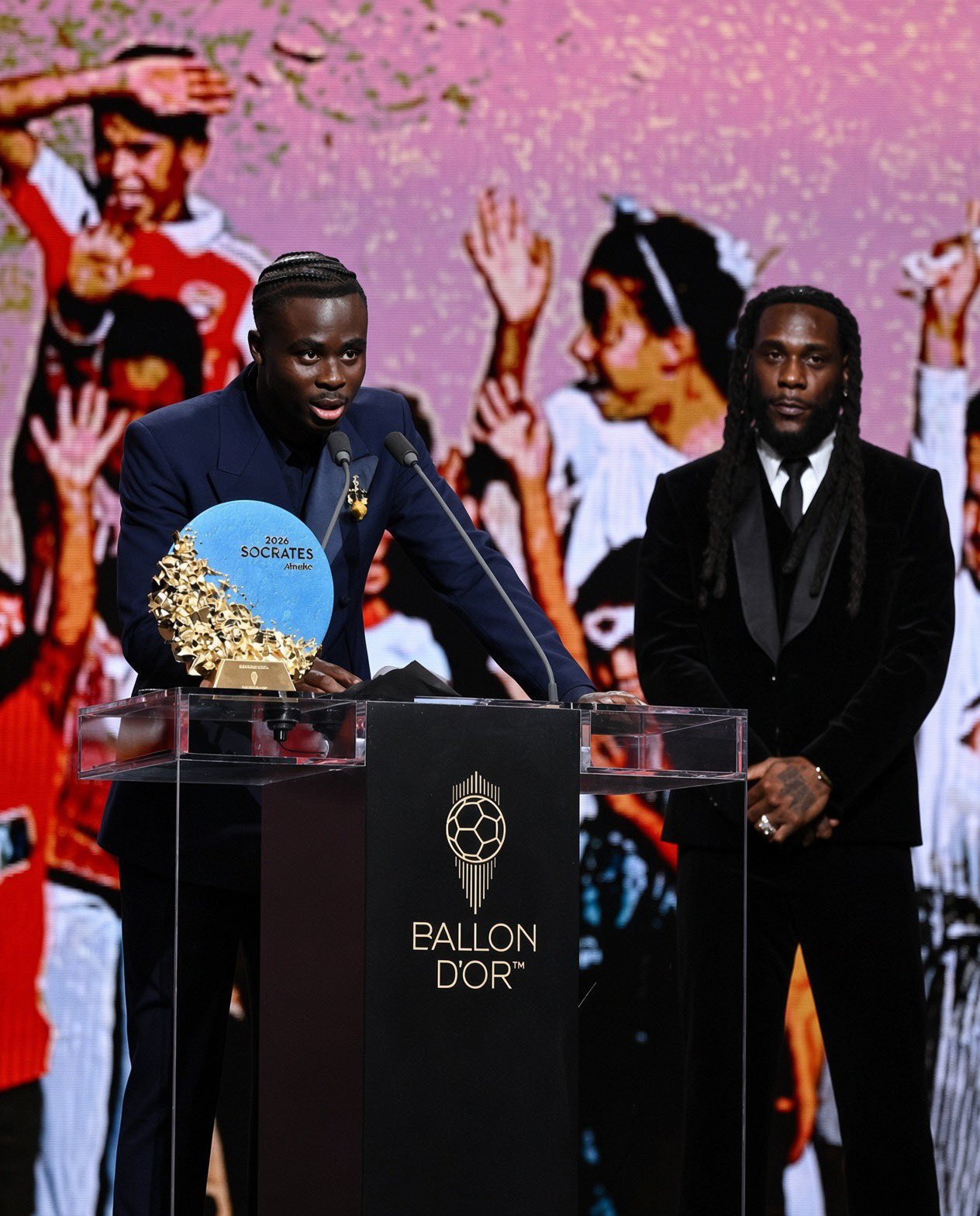 Bukayo Saka yasomye ubutumwa bwa Byiringiro wo mu Rwanda mu birori bya Ballon d’Or